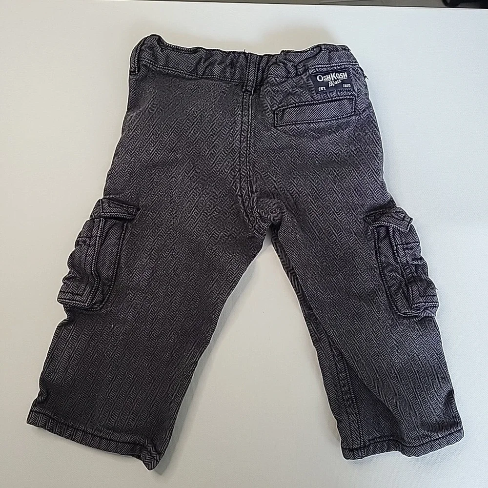 OSHKOSH B'gosh Infant Gray Cargo Style Pants Sz 9M‎ Baby